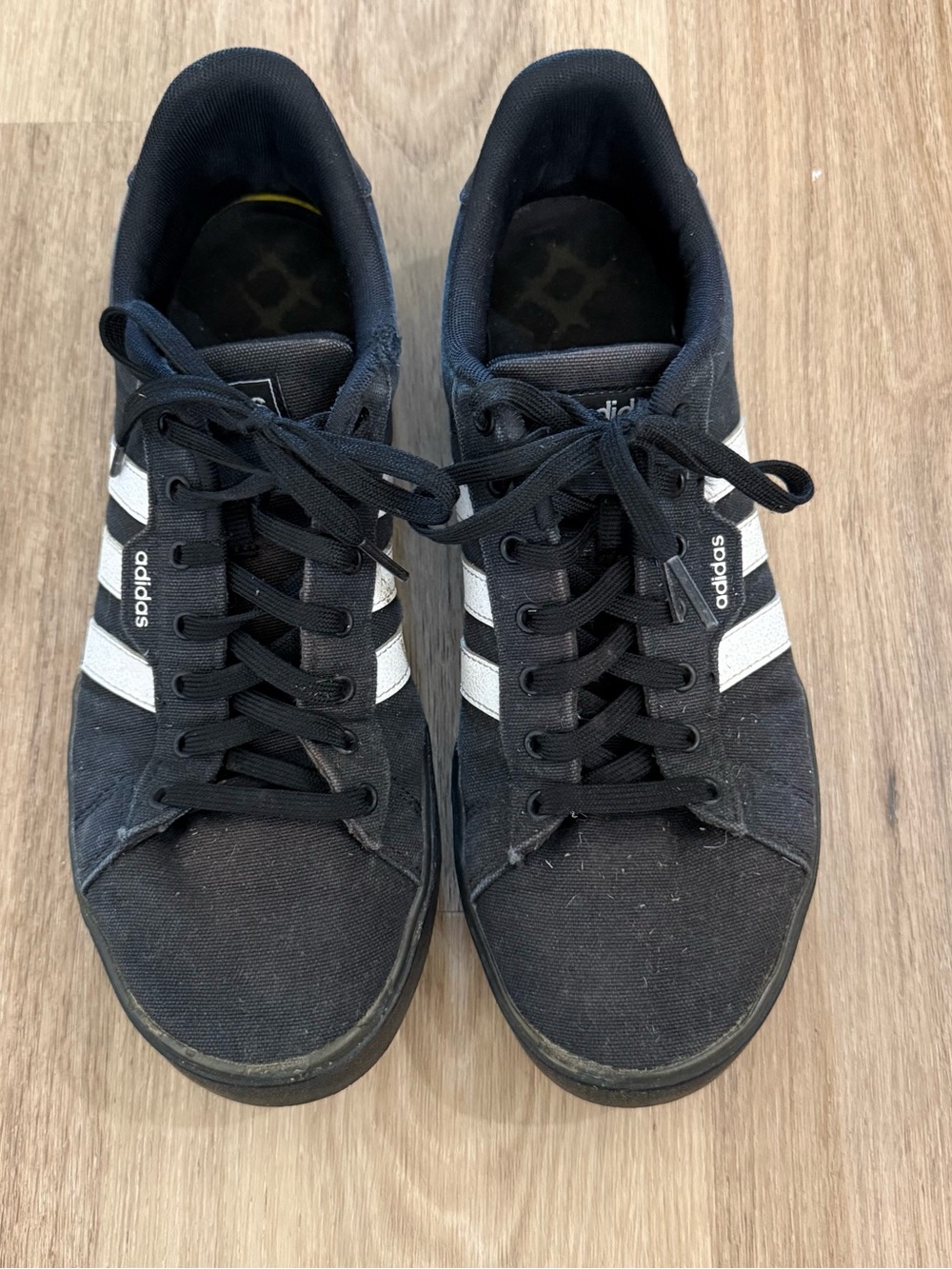 adidas Black Sneakers with White Three-Stripes